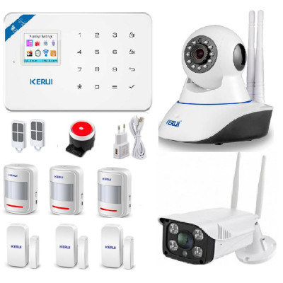 Сигнализация Kerui W18 max Double + уличная, внутренняя WI-FI IP камеры (JFDSJJDF88DKKD)