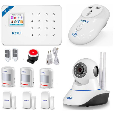 Сигнализация Kerui W18 max Double + WI-FI IP камера + WI-FI умная розетка (DFJKDFIJUF8FKF)