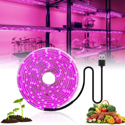 Світлодіодна ФітоЛента GrowLight для кімнатних рослин 5V USB 2835 0.5 м (L362F)