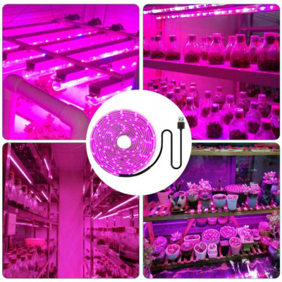 Світлодіодна ФітоЛента GrowLight для кімнатних рослин 5V USB 2835 0.5 м (L362F)