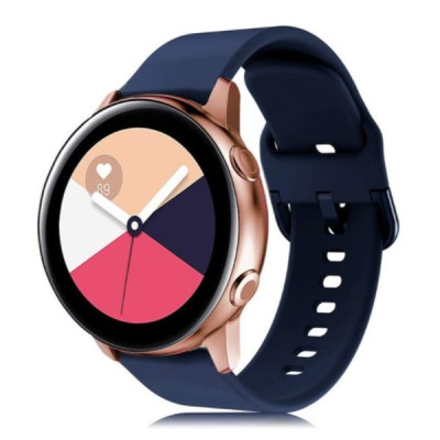 Ремешок для Samsung Galaxy Watch 42мм | Active | Active 2 силиконовый 20мм NewColor Темно-Синий (1012389)