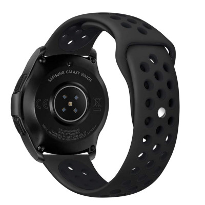Ремешок BeWatch для Samsung Galaxy Watch 3 41 мм силиконовый 20 мм перфорированный Черный (1010101) Ремешок BeWatch для Samsung Galaxy Watch 3 41 мм силиконовый 20 мм перфорированный Черный (1010101)