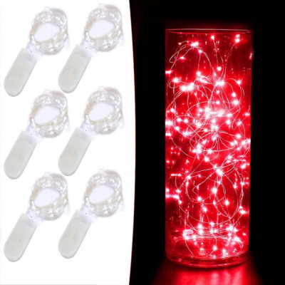 6 Светодиодных гирлянд нить 20LED для создания фотозон и атмосферы Красный 2 м (SUN-209)