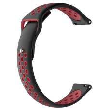 Ремешок BeWatch для Samsung Galaxy Watch 3 41 mm силиконовый перфорированный 20мм Черно-Красный (1010113)
