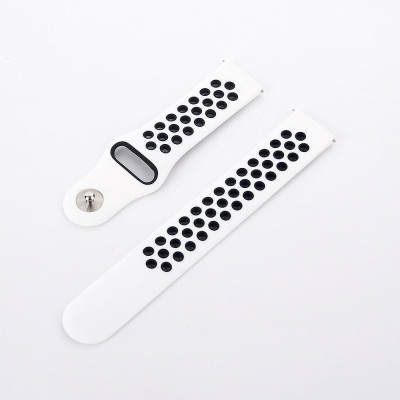 Ремешок BeWatch для Samsung Galaxy Watch 3 45 mm силиконовый 22мм перфорированный Бело - черный (1020121)