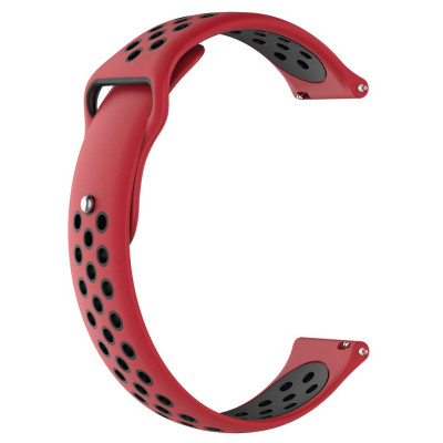 Ремешок BeWatch для Samsung Galaxy Watch 3 45 mm силиконовый 22мм перфорированный Красно-Черный (1020131)