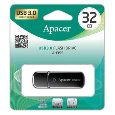 Флеш-накопитель USB3.0 32GB Apacer AH355 Black (AP32GAH355B-1) Флеш-накопитель USB3.0 32GB Apacer AH355 Black (AP32GAH355B-1)