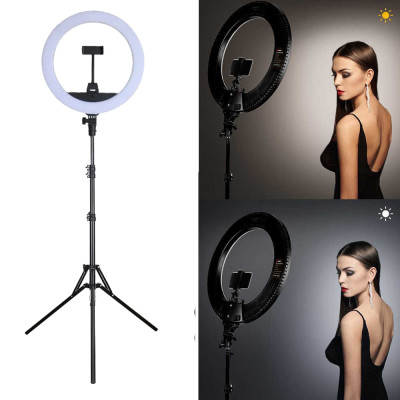 Кільцева LED лампа світлодіодна Ring Light ZB-R14 з тримачем для телефону селфі кільце блогера 35см 36Вт + штатив 2 м Кільцева LED лампа світлодіодна Ring Light ZB-R14 з тримачем для телефону селфі кільце блогера 35см 36Вт + штатив 2 м