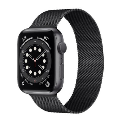 Браслет BeWatch для Apple Watch series 3 | 4 | 5 | 6 с шириной корпуса 38 | 40 мм Ремешок миланская петля Черный (1050201)