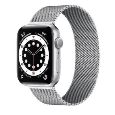 Ремешок BeWatch для смарт-часов Apple Watch series 3 | 4 | 5 | 6 с шириной корпуса 38 | 40 мм Ремешок миланская петля Серебристый (1050218)