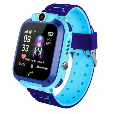 Смарт-часы KID Watch Детские Умные часы GPS+WiFi с влагозащитой IP67 Синие с голубым