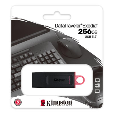 Флеш-накопичувач USB3.2 256GB Kingston DataTraveler Exodia Black/Pink (DTX/256GB) Флеш-накопичувач USB3.2 256GB Kingston DataTraveler Exodia Black/Pink (DTX/256GB)