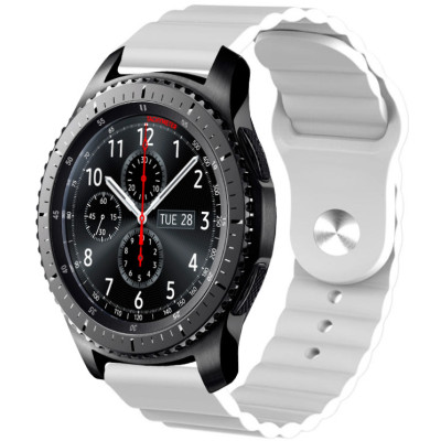 Ремешок силиконовый 22мм для Samsung Gear S3 | Galaxy Watch 46 | Galaxy Watch 3 45 mm LineS BeWatch Белый
