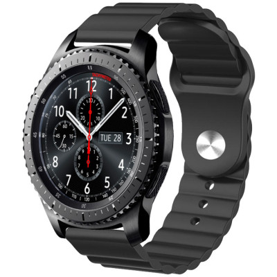 Ремінець силіконовий 22мм для Xiaomi Amazfit Pace | Stratos | GTR 47mm LineS BeWatch Чорний
