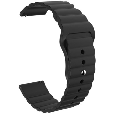 Ремінець силіконовий 22мм для Xiaomi Amazfit Pace | Stratos | GTR 47mm LineS BeWatch Чорний