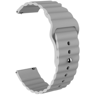 Ремешок силиконовый 22мм для Xiaomi Amazfit Pace | Stratos | GTR 47mm LineS BeWatch Серый