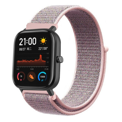 Ремешок BeWatch для Xiaomi Amazfit BIP| Lite | GTS | GTR 42mm нейлоновый 20мм липучка Розовый (1011338) Ремешок BeWatch для Xiaomi Amazfit BIP| Lite | GTS | GTR 42mm нейлоновый 20мм липучка Розовый (1011338)