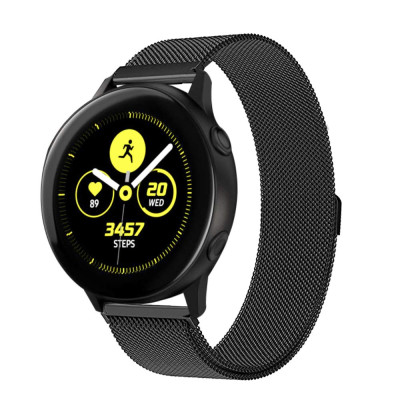 Ремінець BeWatch для Samsung Galaxy Watch 3 41mm | Active | Active 2 міланська петля 20мм Браслет Чорний (1010201)