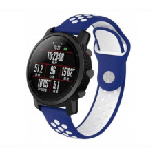 Ремешок BeWatch для Xiaomi Amazfit Stratos | Pace | GTR 47mm силиконовый 22мм Сине Белый (1020152)