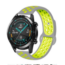 Ремешок BeWatch для Xiaomi Amazfit Stratos | Pace | GTR 47mm силиконовый 22мм Серо Желтый (1020246)