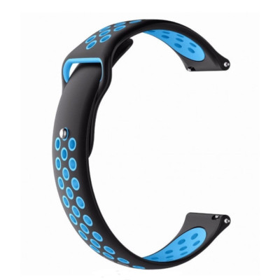 Ремінець BeWatch для Amazfit BIP | Bip Lite | GTS | Gtr 42mm силіконовий 20мм перфорований Чорно-Блакитний (1010119) Ремінець BeWatch для Amazfit BIP | Bip Lite | GTS | Gtr 42mm силіконовий 20мм перфорований Чорно-Блакитний (1010119)