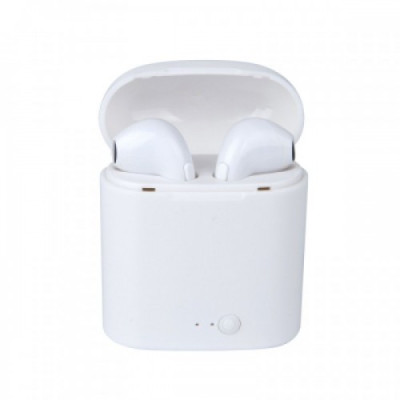 Бездротові блютуз навушники i7 Mini TWS з боксом для заряджання White (au043-hbr) Бездротові блютуз навушники i7 Mini TWS з боксом для заряджання White (au043-hbr)