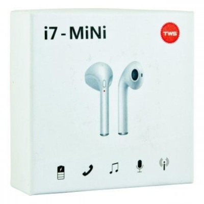 Бездротові блютуз навушники i7 Mini TWS з боксом для заряджання White (au043-hbr) Бездротові блютуз навушники i7 Mini TWS з боксом для заряджання White (au043-hbr)