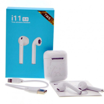 Беспроводные блютуз наушники i11 TWS с боксом для зарядки White (au059-hbr) Беспроводные блютуз наушники i11 TWS с боксом для зарядки White (au059-hbr)
