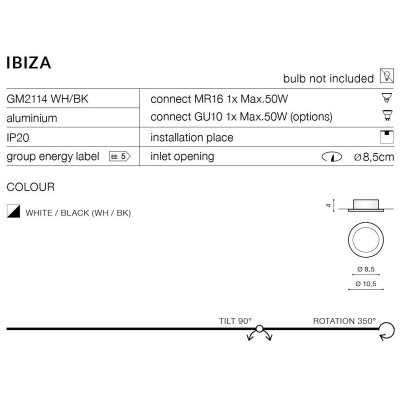 Точечный светильник AZzardo IBIZA AZ3532 Точечный светильник AZzardo IBIZA AZ3532