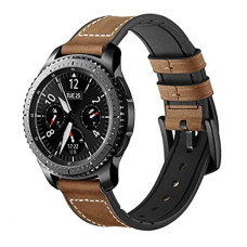 Ремінець BeWatch 22мм Силікон + Шкіра для Samsung Galaxy Watch 46mm | 3 45mm | Gear S3 Темно Коричневий (1230103)