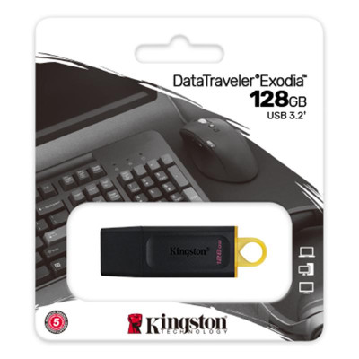 Флеш-накопитель USB3.2 128GB Kingston DataTraveler Exodia Black/Yellow (DTX/128GB) Флеш-накопитель USB3.2 128GB Kingston DataTraveler Exodia Black/Yellow (DTX/128GB)