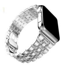 Браслет BeWatch для Apple Watch series 3 | 4 | 5 | 6 с шириной корпуса 38|40mm Link стальной Серебряный (1021405)