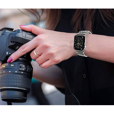 Браслет BeWatch для Apple Watch series 3 4 | 5 | 6 із шириною корпусу 38|40mm Link сталевий Срібний (1021405) Браслет BeWatch для Apple Watch series 3 4 | 5 | 6 із шириною корпусу 38|40mm Link сталевий Срібний (1021405)