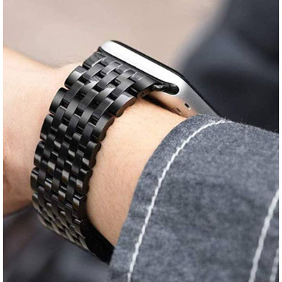 Браслет BeWatch для Apple Watch series 3 | 4 | 5 | 6 с шириной корпуса 38|40mm Link стальной Черный (1021401) Браслет BeWatch для Apple Watch series 3 | 4 | 5 | 6 с шириной корпуса 38|40mm Link стальной Черный (1021401)