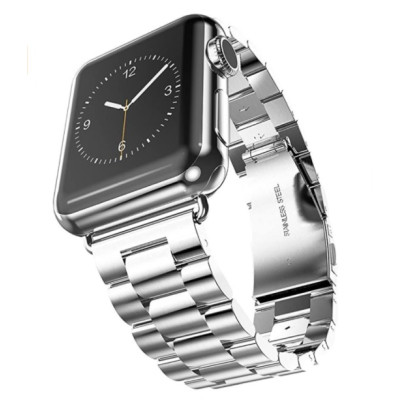 Браслет BeWatch для Apple Watch series 3 | 4 | 5 | 6 с шириной корпуса 38|40mm классический стальной Серебристый (1020405)