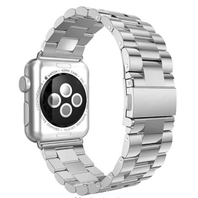 Браслет BeWatch для Apple Watch series 3 | 4 | 5 | 6 с шириной корпуса 38|40mm классический стальной Серебристый (1020405) Браслет BeWatch для Apple Watch series 3 | 4 | 5 | 6 с шириной корпуса 38|40mm классический стальной Серебристый (1020405)