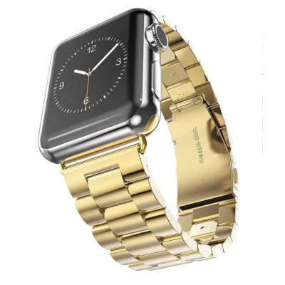 Браслет BeWatch для Apple Watch series 3 | 4 | 5 | 6 с шириной корпуса 38|40mm классический стальной Золото (1020428)