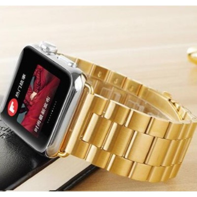 Браслет BeWatch для Apple Watch series 3 | 4 | 5 | 6 с шириной корпуса 38|40mm классический стальной Золото (1020428)