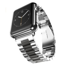 Браслет BeWatch для Apple Watch series 3 | 4 | 5 | 6 с шириной корпуса 38|40mm Duo классический стальной Серебристо-Черный (1025411)