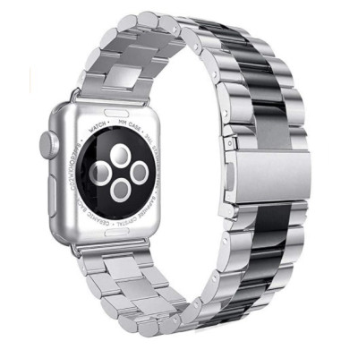Браслет BeWatch для Apple Watch series 3 | 4 | 5 | 6 с шириной корпуса 38|40mm Duo классический стальной Серебристо-Черный (1025411) Браслет BeWatch для Apple Watch series 3 | 4 | 5 | 6 с шириной корпуса 38|40mm Duo классический стальной Серебристо-Черный (1025411)