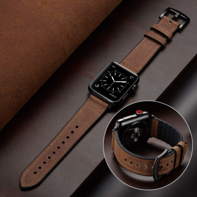 Ремешок BeWatch для Apple Watch series 3 | 4 | 5 | 6 с шириной корпуса 38|40mm Силикон + Кожа Темно-Коричневый (1230103) Ремешок BeWatch для Apple Watch series 3 | 4 | 5 | 6 с шириной корпуса 38|40mm Силикон + Кожа Темно-Коричневый (1230103)