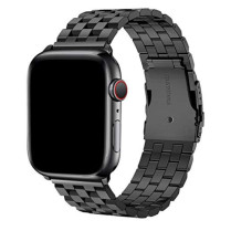 Браслет BeWatch для Apple Watch series 3 4 | 5 | 6 із шириною корпусу 38|40mm Quadro сталевий Чорний (1024401)