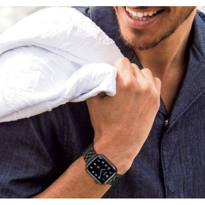 Браслет BeWatch для Apple Watch series 3 | 4 | 5 | 6 с шириной корпуса 38|40mm Quadro стальной Черный (1024401) Браслет BeWatch для Apple Watch series 3 | 4 | 5 | 6 с шириной корпуса 38|40mm Quadro стальной Черный (1024401)