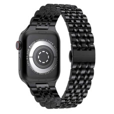 Браслет BeWatch для Apple Watch series 3 | 4 | 5 | 6 с шириной корпуса 42 | 44mm Link стальной Черный (1021401)