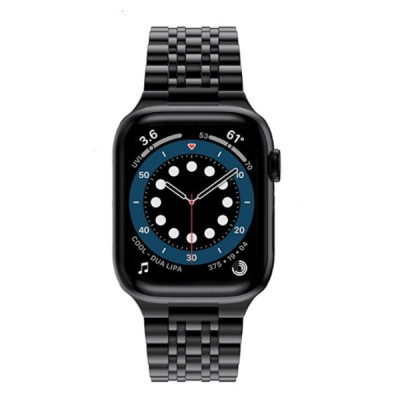 Браслет BeWatch для Apple Watch series 3 | 4 | 5 | 6 с шириной корпуса 42 | 44mm Link стальной Черный (1021401)