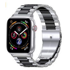 Браслет BeWatch для Apple Watch series 3 4 | 5 | 6 із шириною корпусу 42|44mm Duo класичний сталевий Сріблясто-Чорний (1025411)