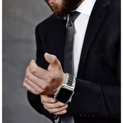 Браслет BeWatch для Apple Watch series 3 | 4 | 5 | 6 с шириной корпуса 42|44mm Duo классический стальной Серебристо-Черный (1025411) Браслет BeWatch для Apple Watch series 3 | 4 | 5 | 6 с шириной корпуса 42|44mm Duo классический стальной Серебристо-Черный (1025411)