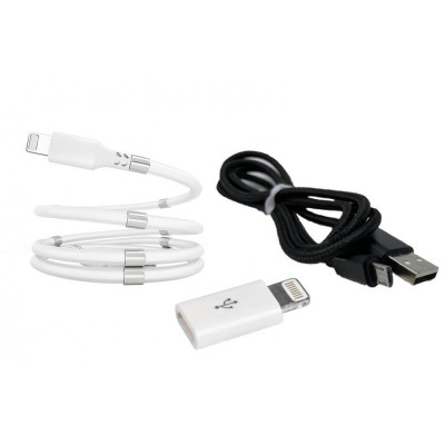 Набір Кабель SuperCalla на магнітах та Адаптер Lightning - Micro USB та Кабель USB-microUSB (vol-1016)