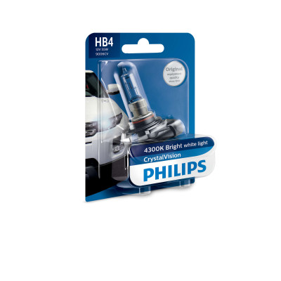 Автолампа PHILIPS 9006CVB1 HB4 55W 12V P22d CrystalVision