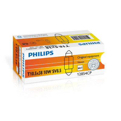 Автолампа ук. PHILIPS 12854CP C10WX38mm 12V 10W SV8,5 Автолампа ук. PHILIPS 12854CP C10WX38mm 12V 10W SV8,5